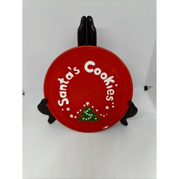 VTG 70s Waechtersbach Red Christmas Tree Cookie Plate 8" Santa’s Cookies Germany - Picture 7 of 7